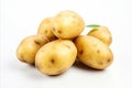 High quality image of fresh uncooked potato on white backdrop for ads, packaging, and labeling