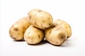 High quality image of fresh uncooked potato on white background for advertisements and packaging