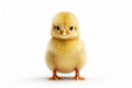High quality image of innocent baby chick on white background, capturing purity and innocence Royalty Free Stock Photo