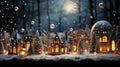 Enchanted Miniature Christmas Village. Generative Ai Royalty Free Stock Photo