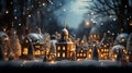 Enchanted Miniature Christmas Village. Generative Ai Royalty Free Stock Photo