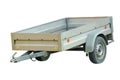 High-Quality Image of a Single-Axle Utility Trailer Isolated on White Background Royalty Free Stock Photo