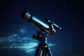 Stargazing Telescope Under Starry Night Sky, AI Generated Royalty Free Stock Photo