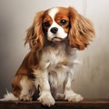 High-quality 8k Digital Drawing Of Brown Shorthair Cavalier King Charles Spaniel