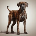 High-quality 8k Digital Drawing Of Brown Shorthair Great Dane