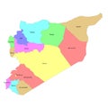 High quality labeled map of with Syria borders of the regions