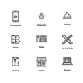 9 line icons Royalty Free Stock Photo