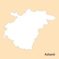 High Quality map of Ashanti is a region of Ghana Royalty Free Stock Photo