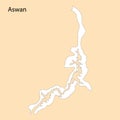 High Quality map of Aswan is a region of Egypt