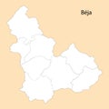High Quality map of Beja is a region of Tunisia