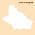 High Quality map of Bjelovar-Bilogora is a region of Croatia