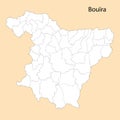High Quality map of Bouira is a province of Algeria Royalty Free Stock Photo