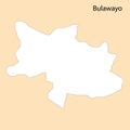 High Quality map of Bulawayo is a region of Zimbabwe