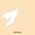 High Quality map of Damietta is a region of Egypt Royalty Free Stock Photo