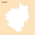 High Quality map of Harare is a region of Zimbabwe