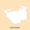 High Quality map of Kafr El Sheikh is a region of Egypt Royalty Free Stock Photo