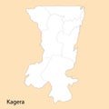 High Quality map of Kagera is a region of Tanzania Royalty Free Stock Photo