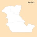 High Quality map of Kaolack is a region of Senegal, Royalty Free Stock Photo
