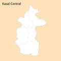 High Quality map of Kasai-Central is a region of DR Congo Royalty Free Stock Photo