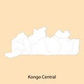 High Quality map of Kongo Central is a region of DR Congo Royalty Free Stock Photo