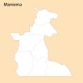 High Quality map of Maniema is a region of DR Congo Royalty Free Stock Photo