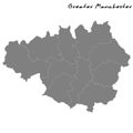 High Quality map metropolitan county of England