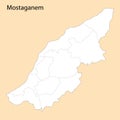 High Quality map of Mostaganem is a province of Algeria Royalty Free Stock Photo