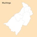 High Quality map of Muchinga is a region of Zambia Royalty Free Stock Photo