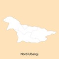 High Quality map of Nord-Ubangi is a region of DR Congo Royalty Free Stock Photo