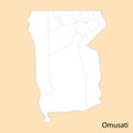High Quality map of Omusati is a region of Namibia Royalty Free Stock Photo