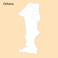 High Quality map of Oshana is a region of Namibia Royalty Free Stock Photo
