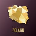 High quality map of Poland with borders of the regions. Royalty Free Stock Photo