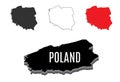 High quality map of Poland with borders of the regions.