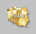 High quality map of Poland with borders of the regions.