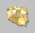 High quality map of Poland with borders of the regions. Royalty Free Stock Photo