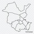 High Quality map of Potsdam is a city The Germany, with borders of the regions. Map Potsdam for Brandenburg your web site desig