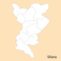 High Quality map of Siliana is a region of Tunisia Royalty Free Stock Photo