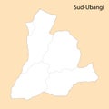 High Quality map of Sud-Ubangi is a region of DR Congo Royalty Free Stock Photo