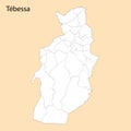 High Quality map of Tebessa is a province of Algeria