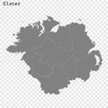 High Quality map of Ulster is a province of Ireland