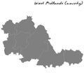 High Quality map metropolitan county of England