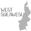 High Quality map of west sulawesi is a province of Indonesia