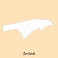 High Quality map of Zambezi is a region of Namibia