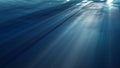 High quality ocean waves from realistic underwater. Light rays shining through. Computer graphic Royalty Free Stock Photo
