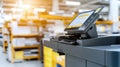 High quality office plotter with touchscreen in modern workspace