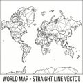 High quality outlined vector map of the world composed of only straight lines. Ideal for geographic illustration Royalty Free Stock Photo