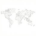 A high-quality outlined vector map of the world constructed using only straight, geometric lines Royalty Free Stock Photo