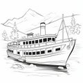 Cartoon Style Paddleboat Coloring Pages: Victorian-inspired Illustrations