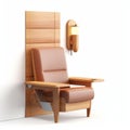 Reclining Lounge Chair With Wall Mounted Light In Confessional Style