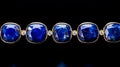 Stunning Platinum Bracelets With Lapis Stones And Diamonds